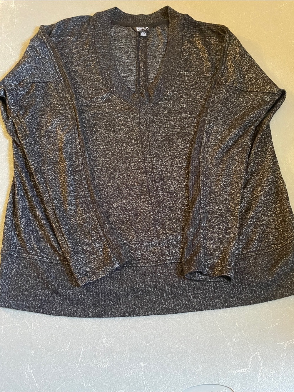 Buffalo David Bitton Charcoal Marled V-Neck Sweater